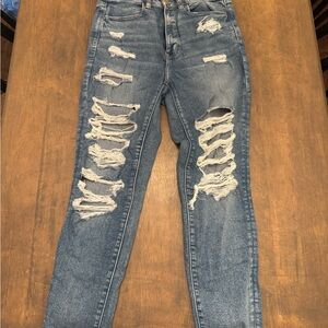 American Eagle Outfitters Ripped Light Blue Skinny Jeans